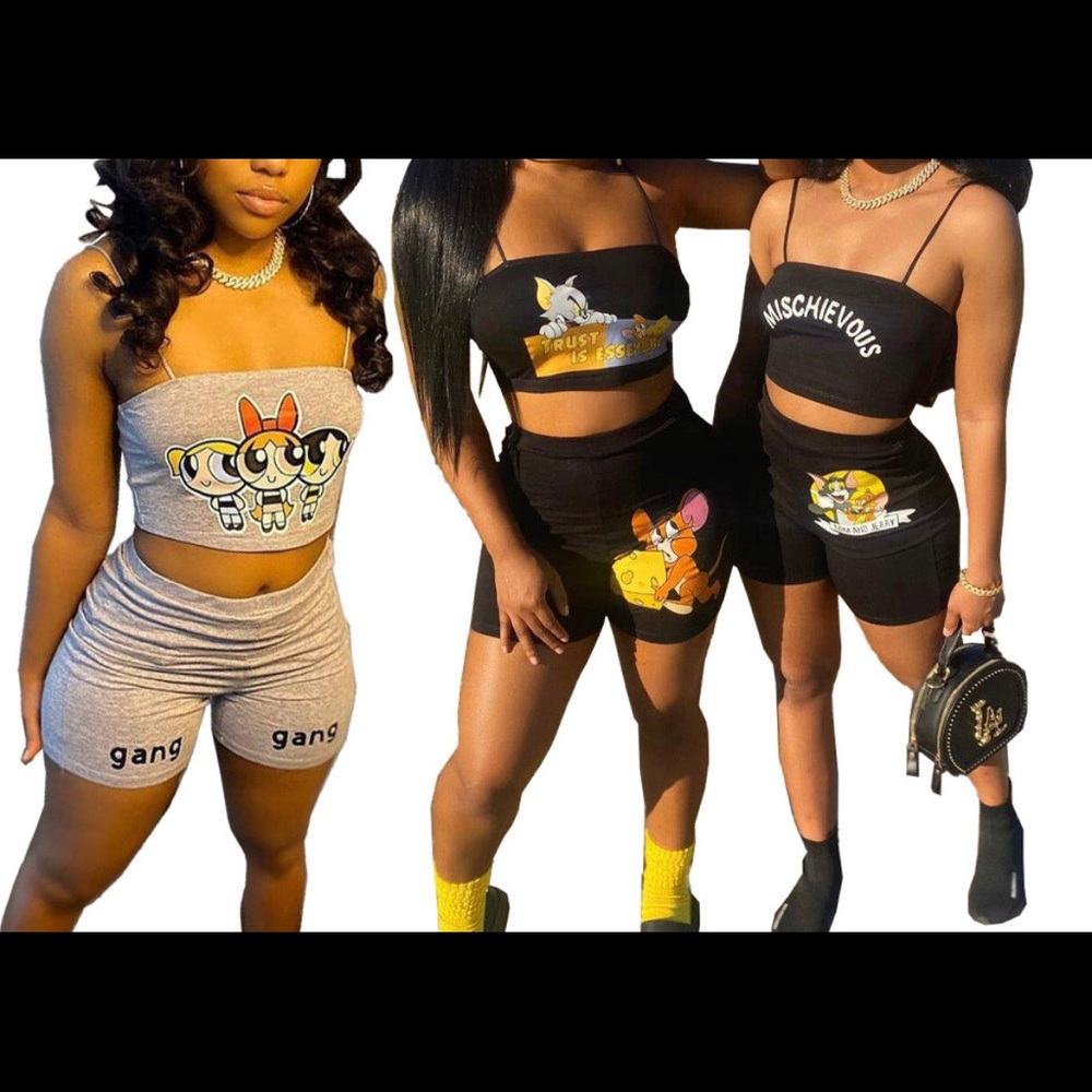 90’s Cartoon biker shorts sets